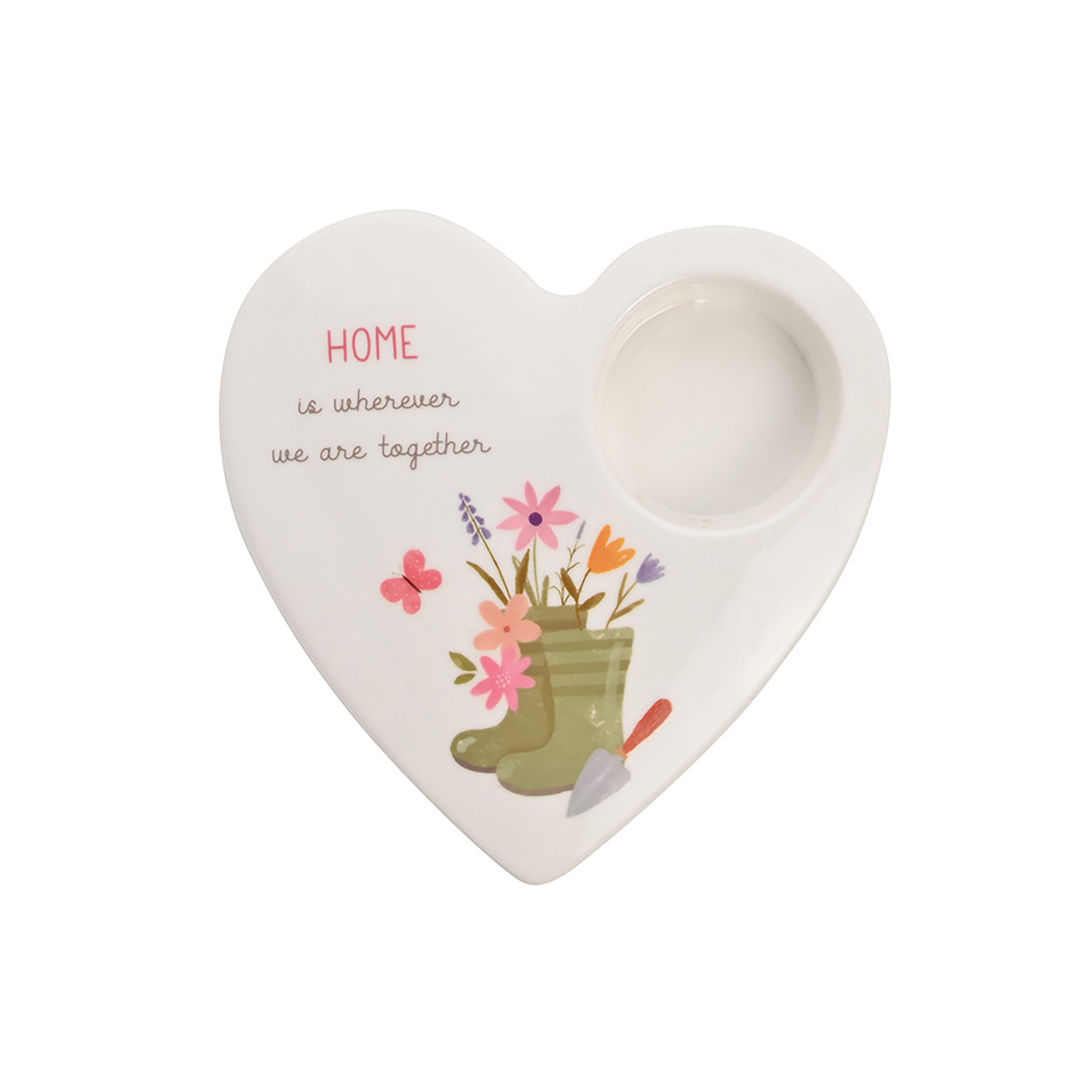 George White Love Life Ceramic Tea Light Candle Holder - Home