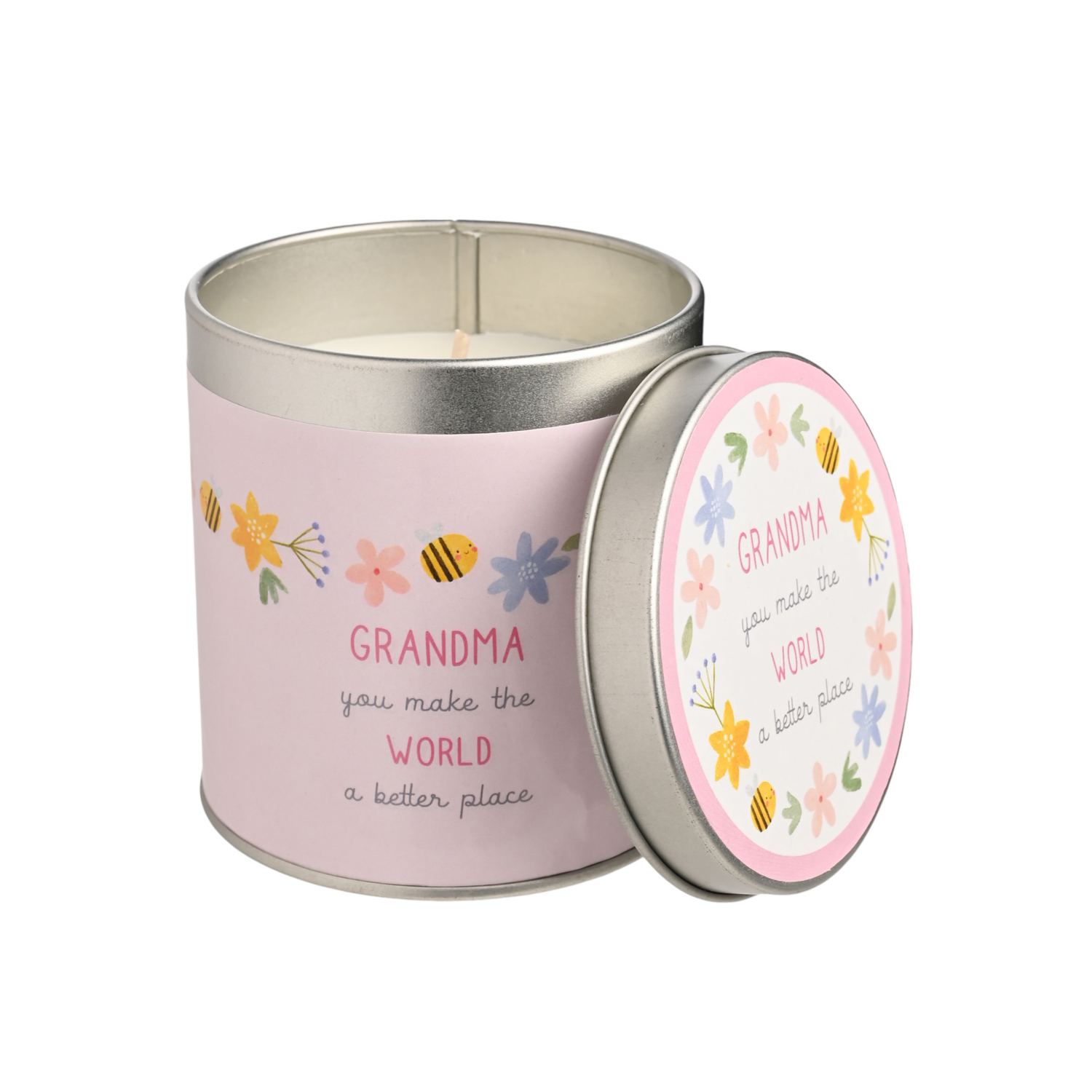George Pink Love Life Tin Candle - Grandma