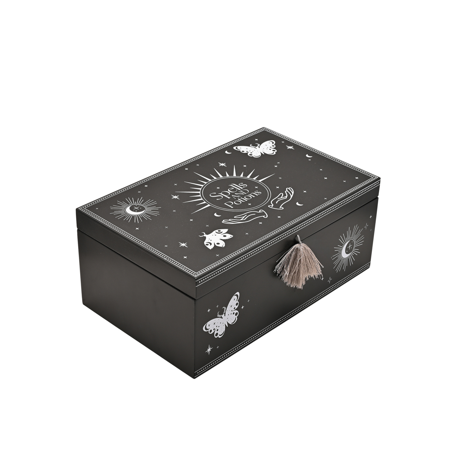 George Black & White Mystic Legends Black Wooden Spells & Potion Box