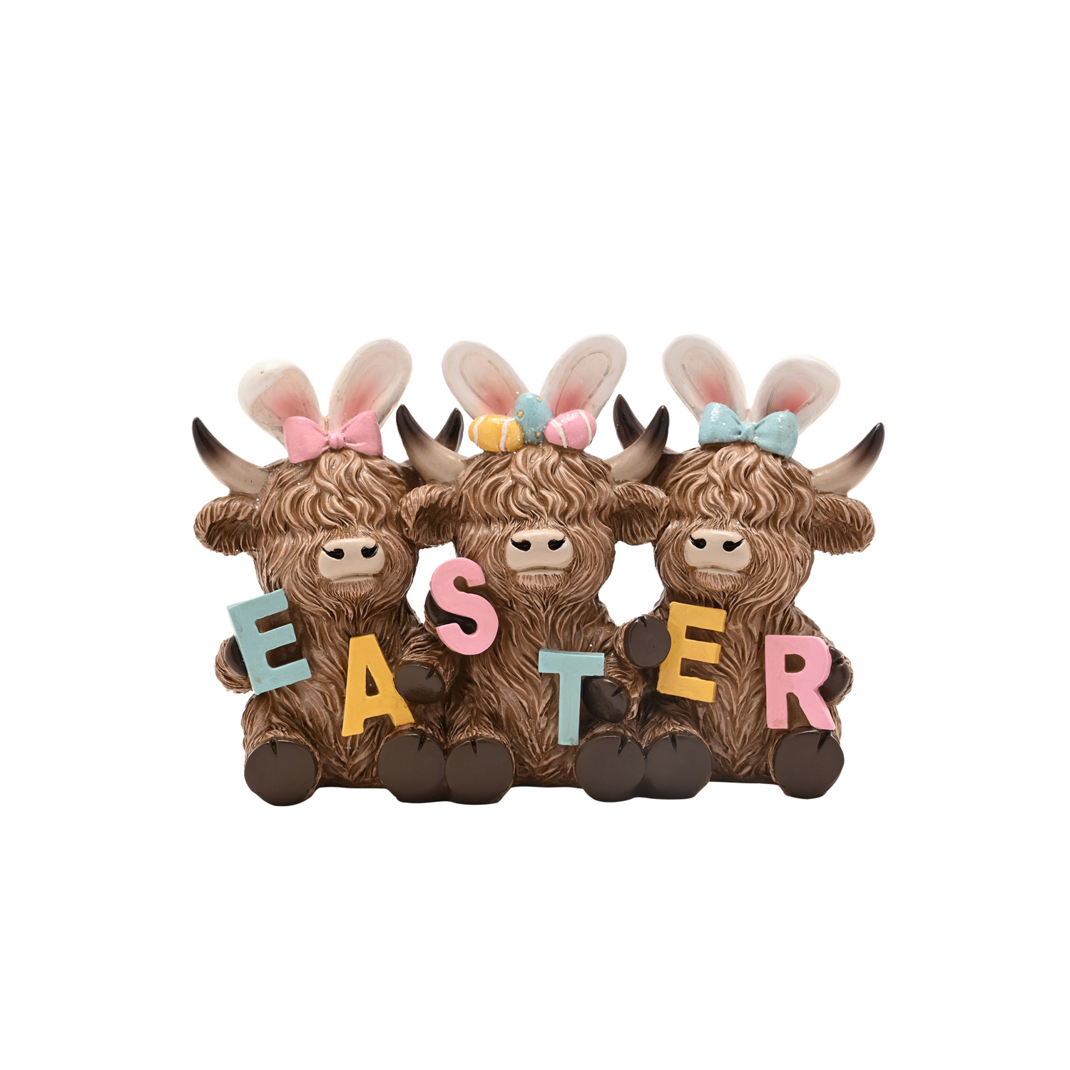 George Multi The Eggs-Traordinary Gifting Co Highland Cows Figurine