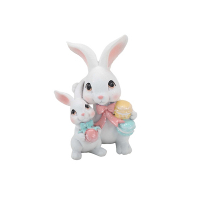 George The Eggs-traordinary Gifting Co Bunny Mum & Baby - Pink & White
