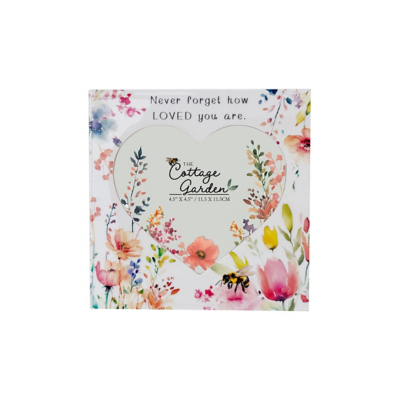 The Cottage Garden Heart Frame 4" x 4", Multi