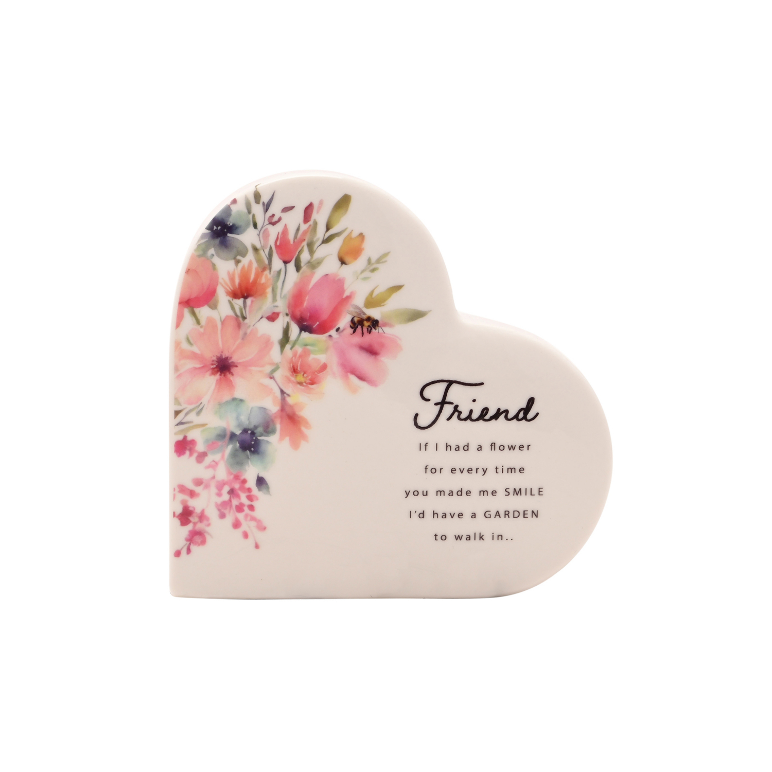 George Multi The Cottage Garden Ceramic Heart - Friend