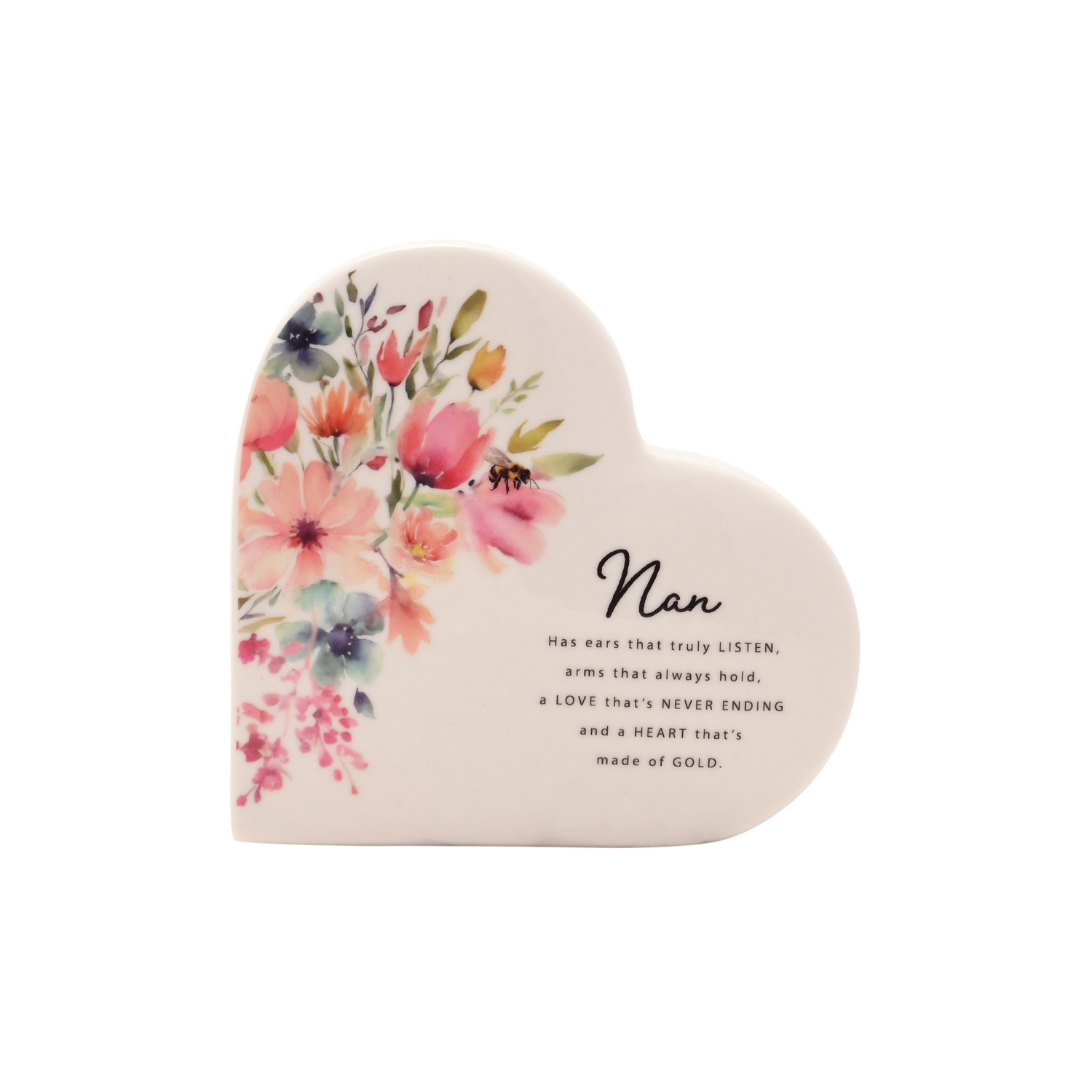 George Multi The Cottage Garden Ceramic Heart - Nan