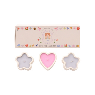 Love Life Set Of 3 Mini Candles Home, White