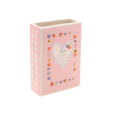Love Life Book Vase Mum, Pink