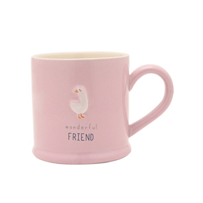 George Love Life Embossed Mug - Friend - Pink