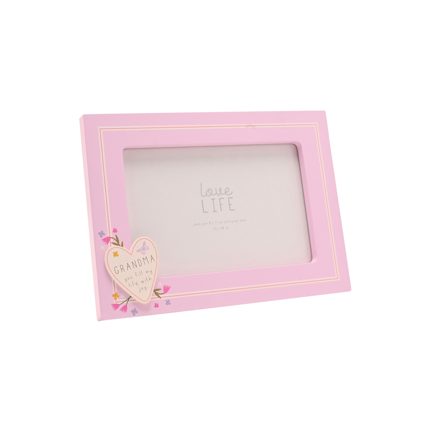 George Pink Love Life Heart Frame - Grandma