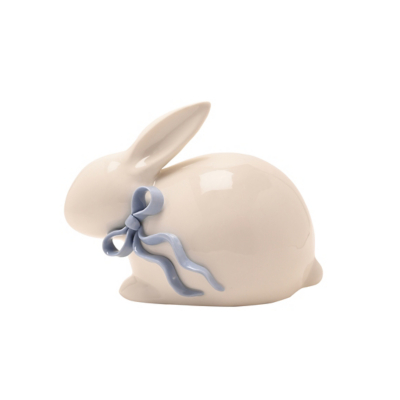 George The Eggs-traordinary Gifting Co Bunny With Blue Bow - Blue & White
