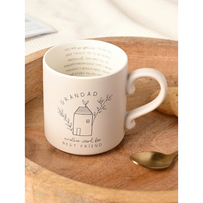Moments Mug With Inside Words Grandad - One Size / Grey