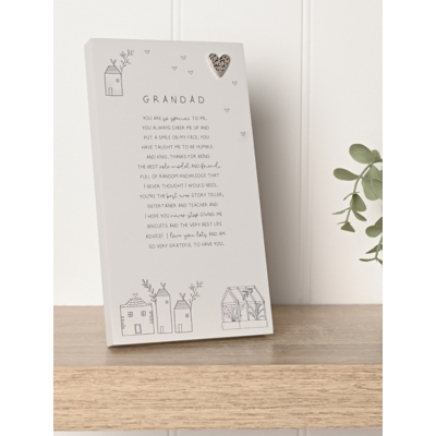 Moments Standing Verse Plaque Grandad - One Size / Grey