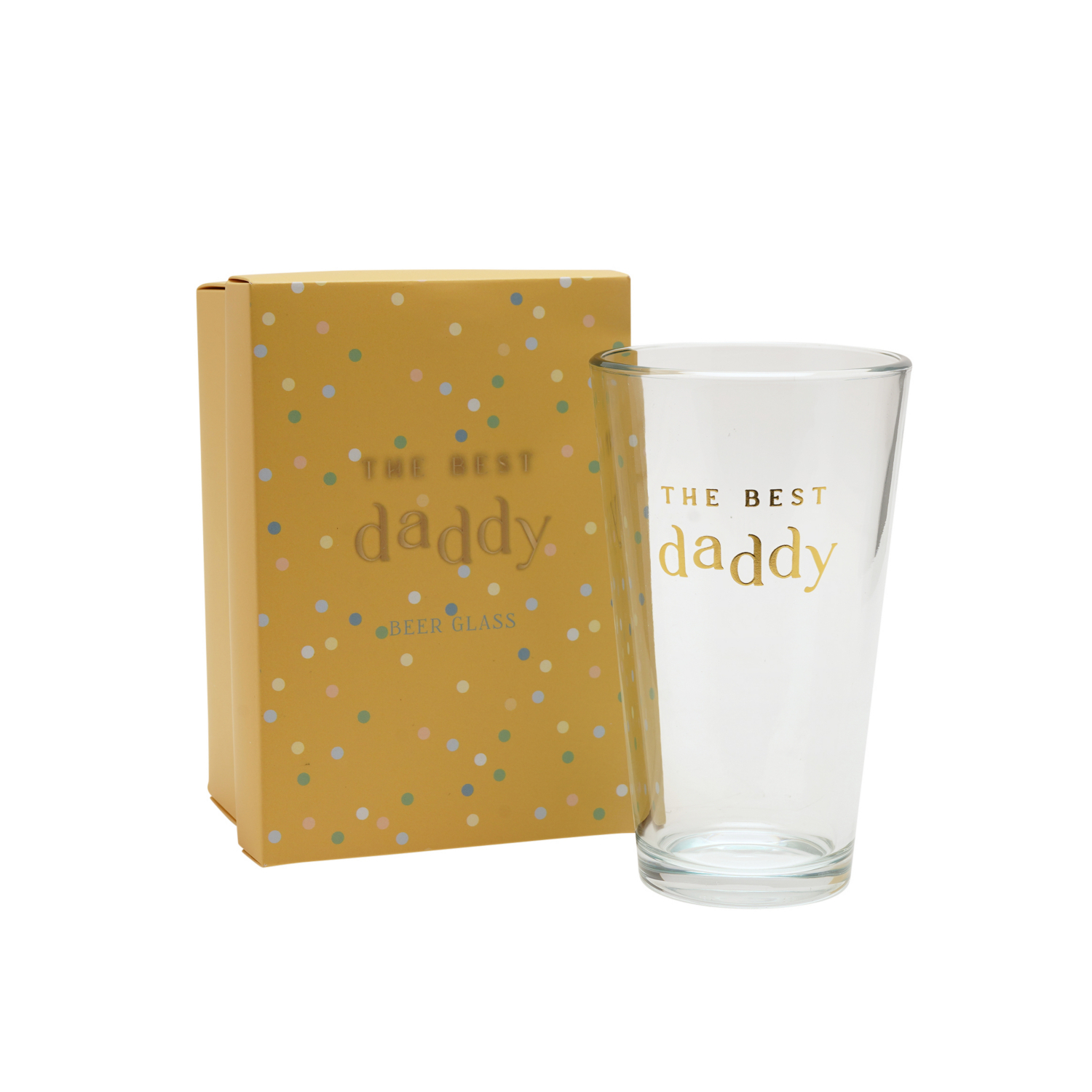 George Clear Confetti Beer Glass - The Best Daddy
