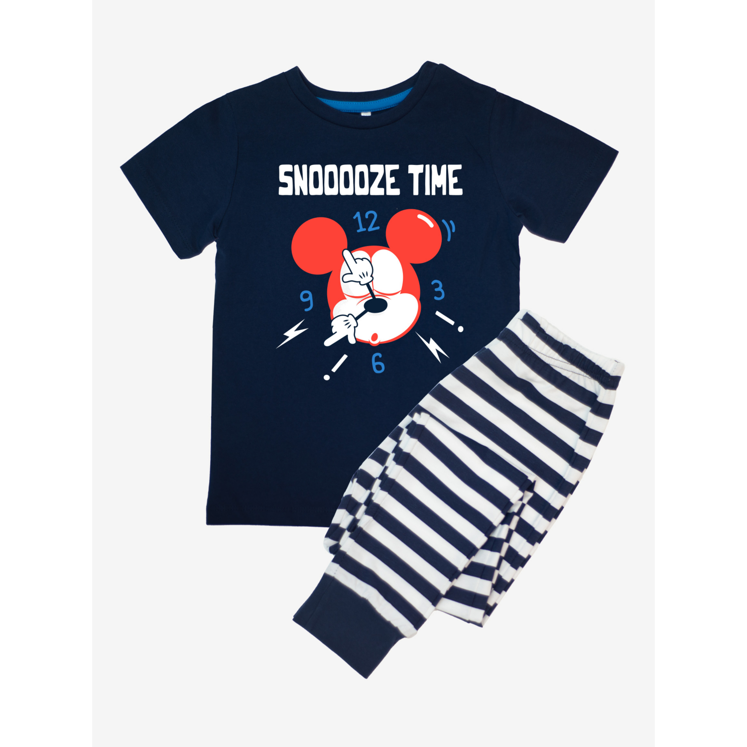 George Navy Nw2 Mickey Mouse Snooze Time Stripes Pyjamas