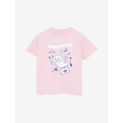 George NW2 Harry Potter Owl Letter From Hogwarts Pink T-Shirt - Black