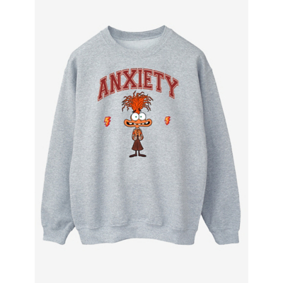 Inside Out Women's Anxiety Collegiate Sweatshirt in Grey | Size: 2XL