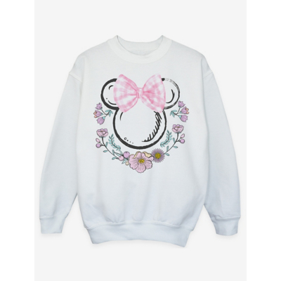 George White Nw2 Minnie Mouse Flowers Logo Sweatshirt