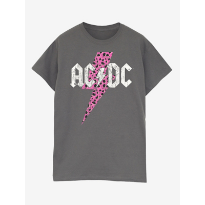 George NW2 ACDC Leopard Lightning Bolt Charcoal Music T-Shirt - Charcoal Grey