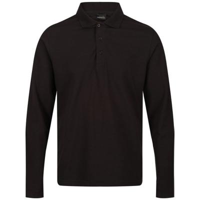 George Regatta Black Pro Long-Sleeved Polo Shirt