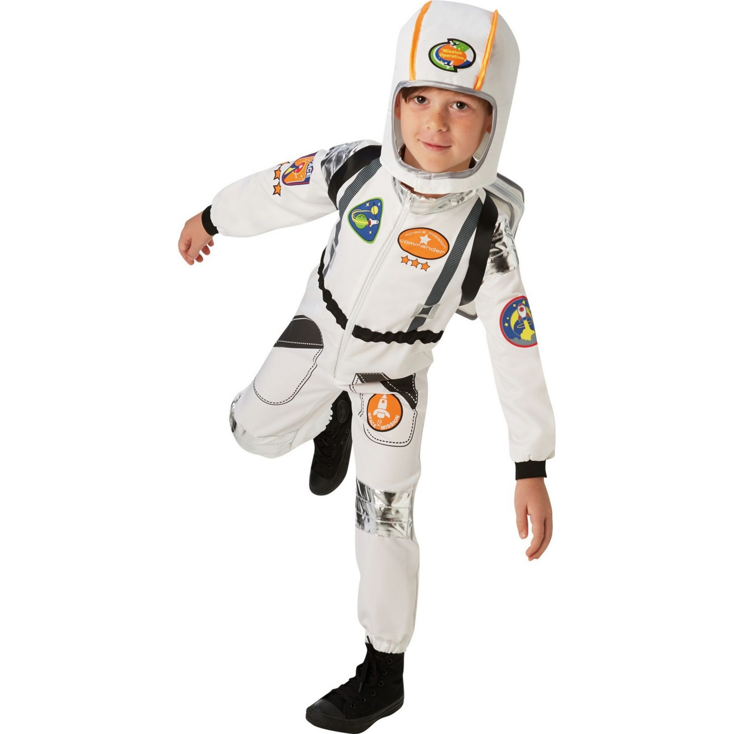 Bristol Novelty Unisex Kids White/Black Childrens/Kids Astronaut Costume Set - 7-8 Years - Image 3