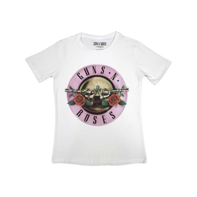 Guns N Roses Women's Classic Logo T-Shirt in White | Size: Small