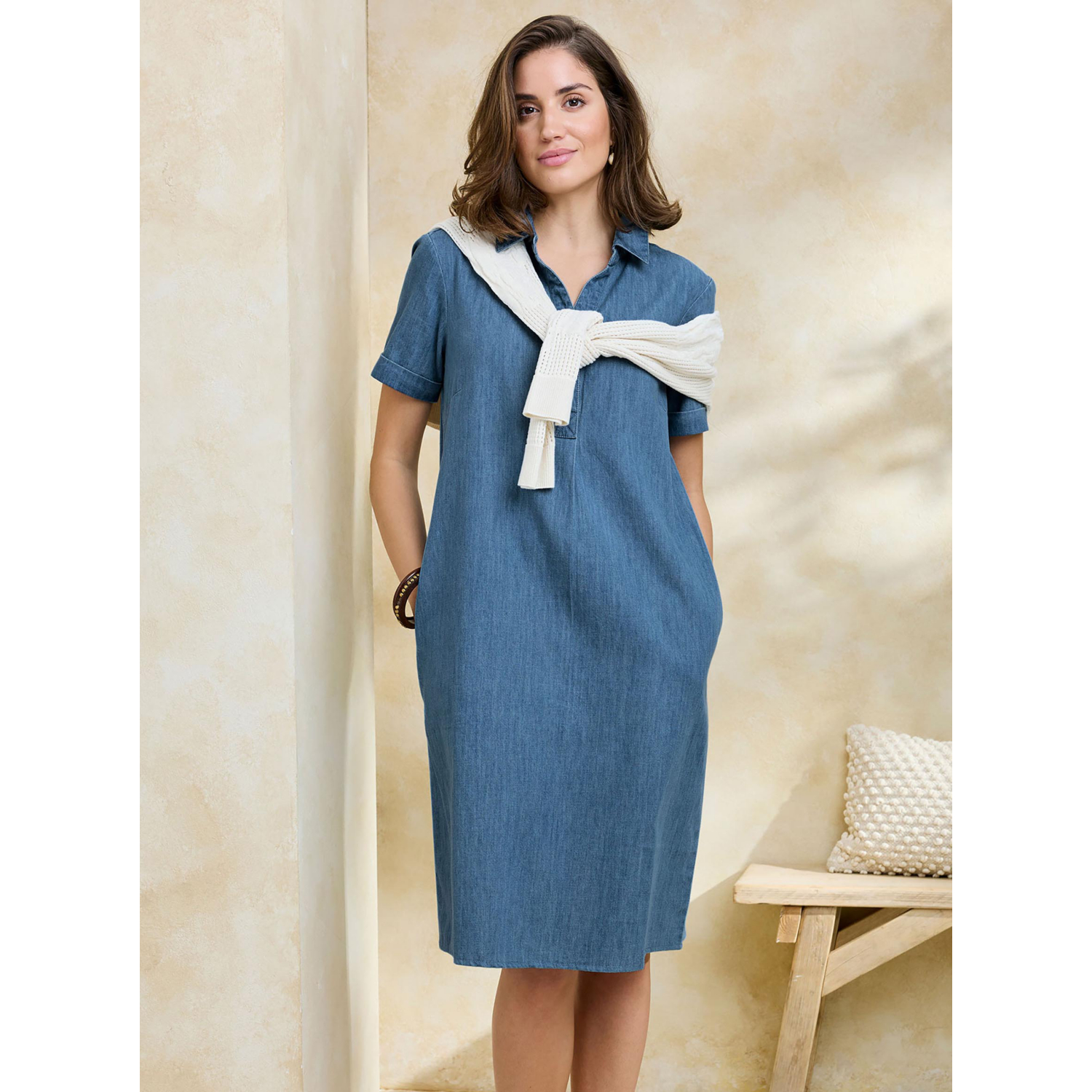 George Stone Cotton Traders Denim Knee Length Dress