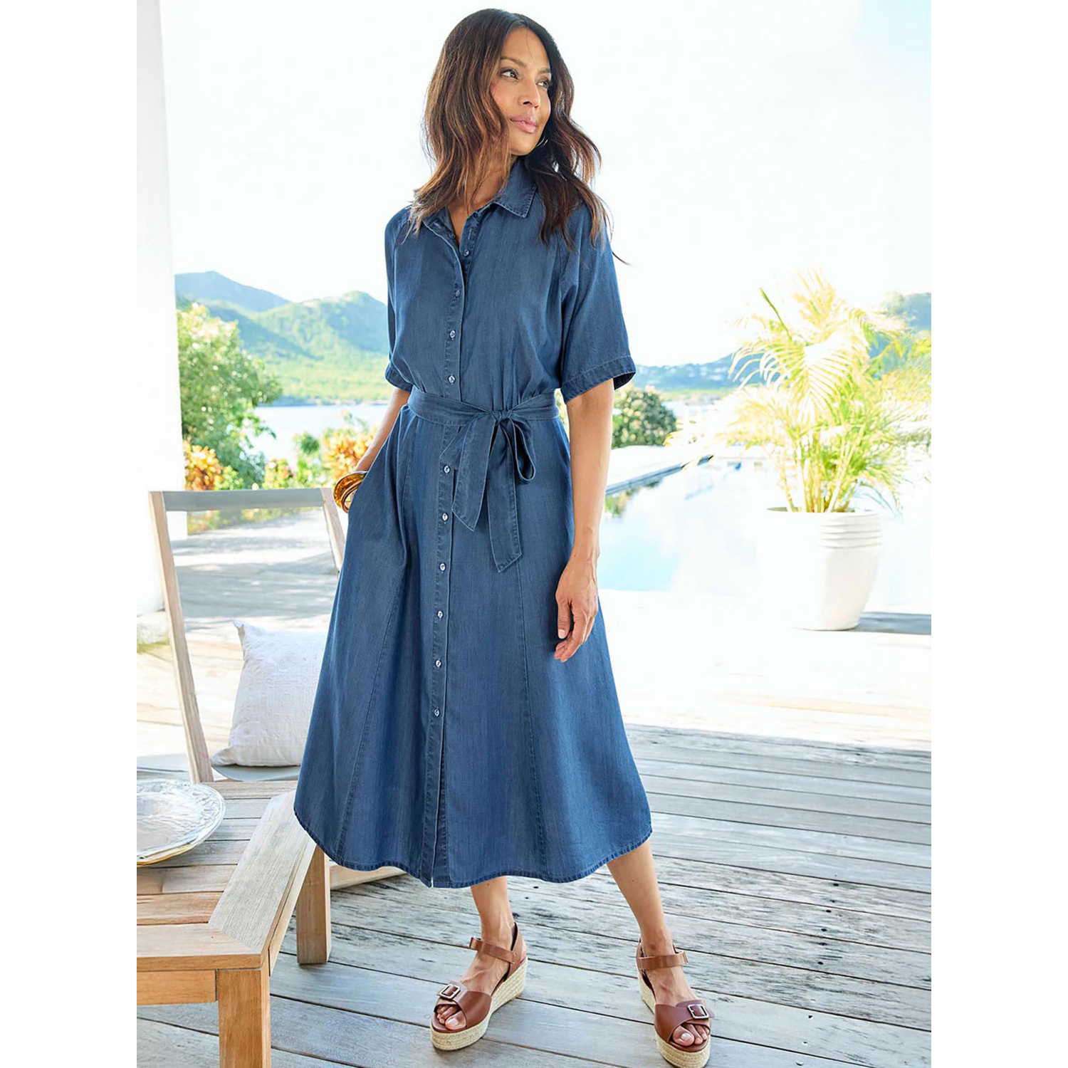 George Stone Cotton Traders Lyocell Midi Dress Wash