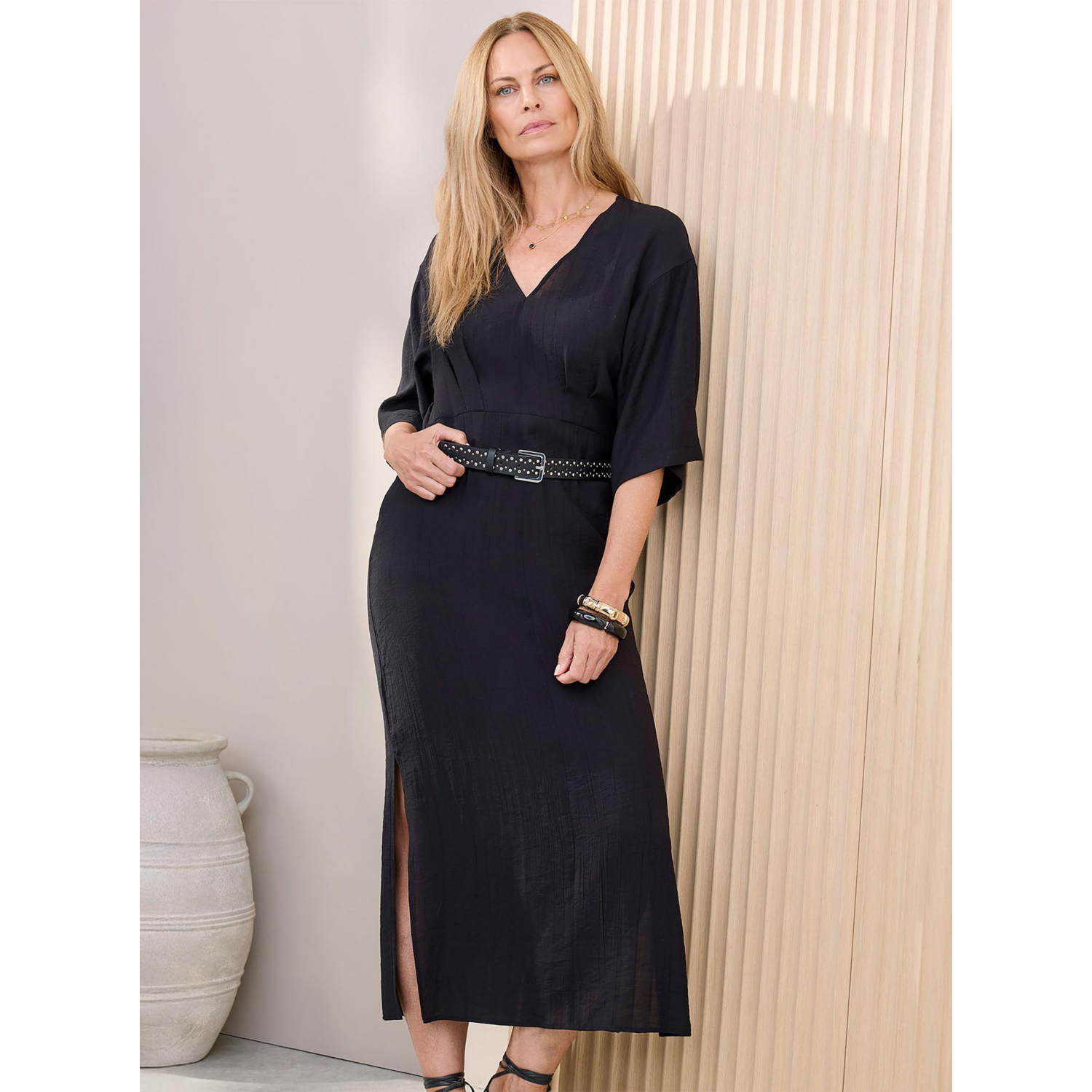 George Black Cotton Traders Kimono Maxi Dress