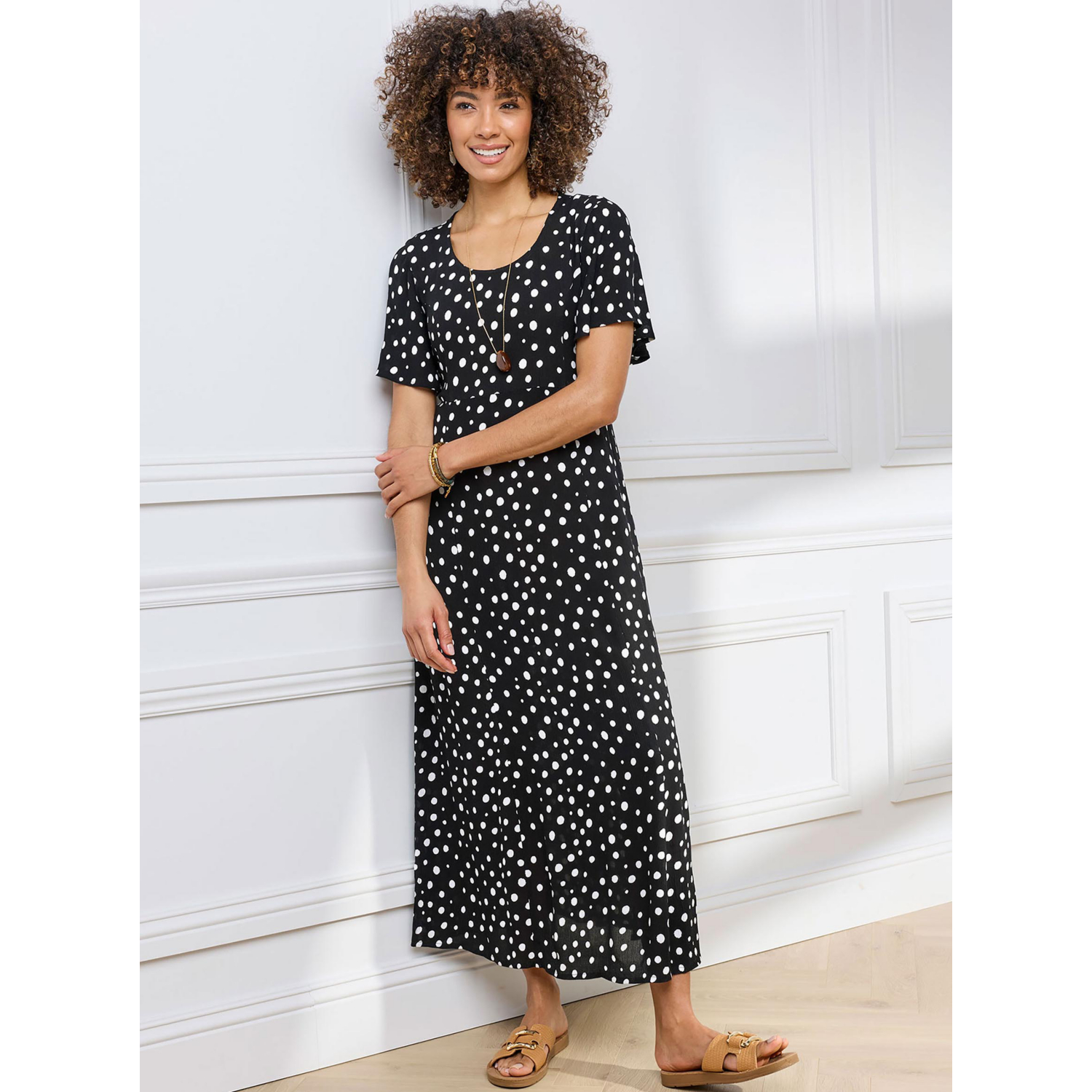 George Grey Cotton Traders Printed Crinkle Maxi Dress