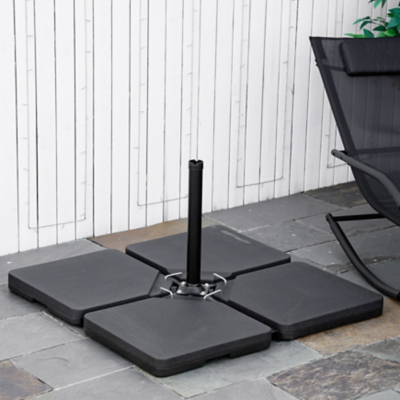 asda patio umbrella weights Outsunny Set of 4 Parasol Base Weights Black | Outdoor & Garden