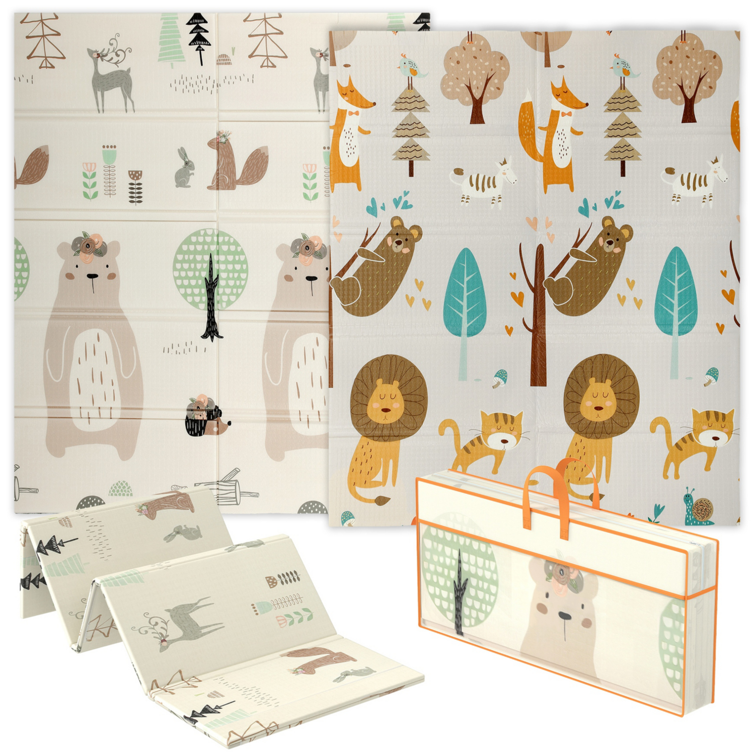 Aiyaplay Baby Play Mat, Foldable Activity Playmat, Astronaut & Planet Theme - 177 X 146 X 1.5Cm - Animal Theme - Image 8