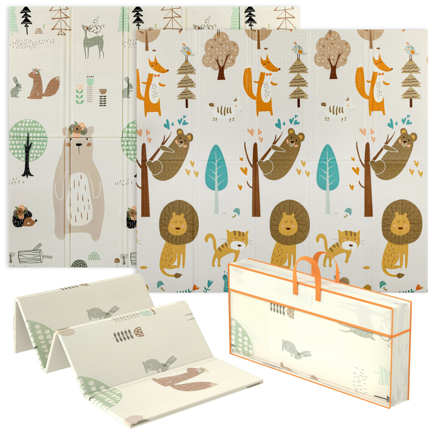 George Multi Aiyaplay 196Cm Double-Sided Animal Theme Baby Play Mat