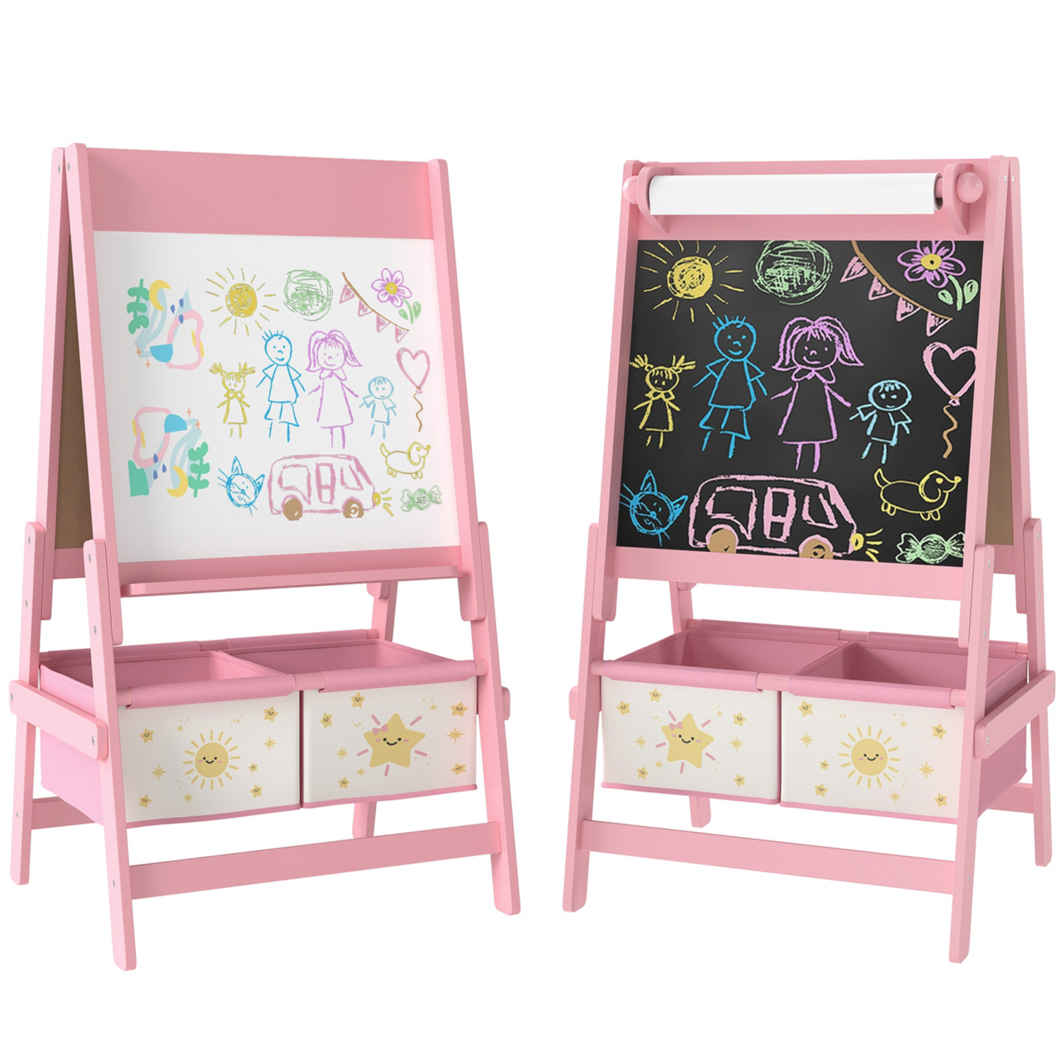 Aiyaplay (Pink) 3-In-1 Kids Easel, Double-Sided Art Easel With Paper Roll - Image 6