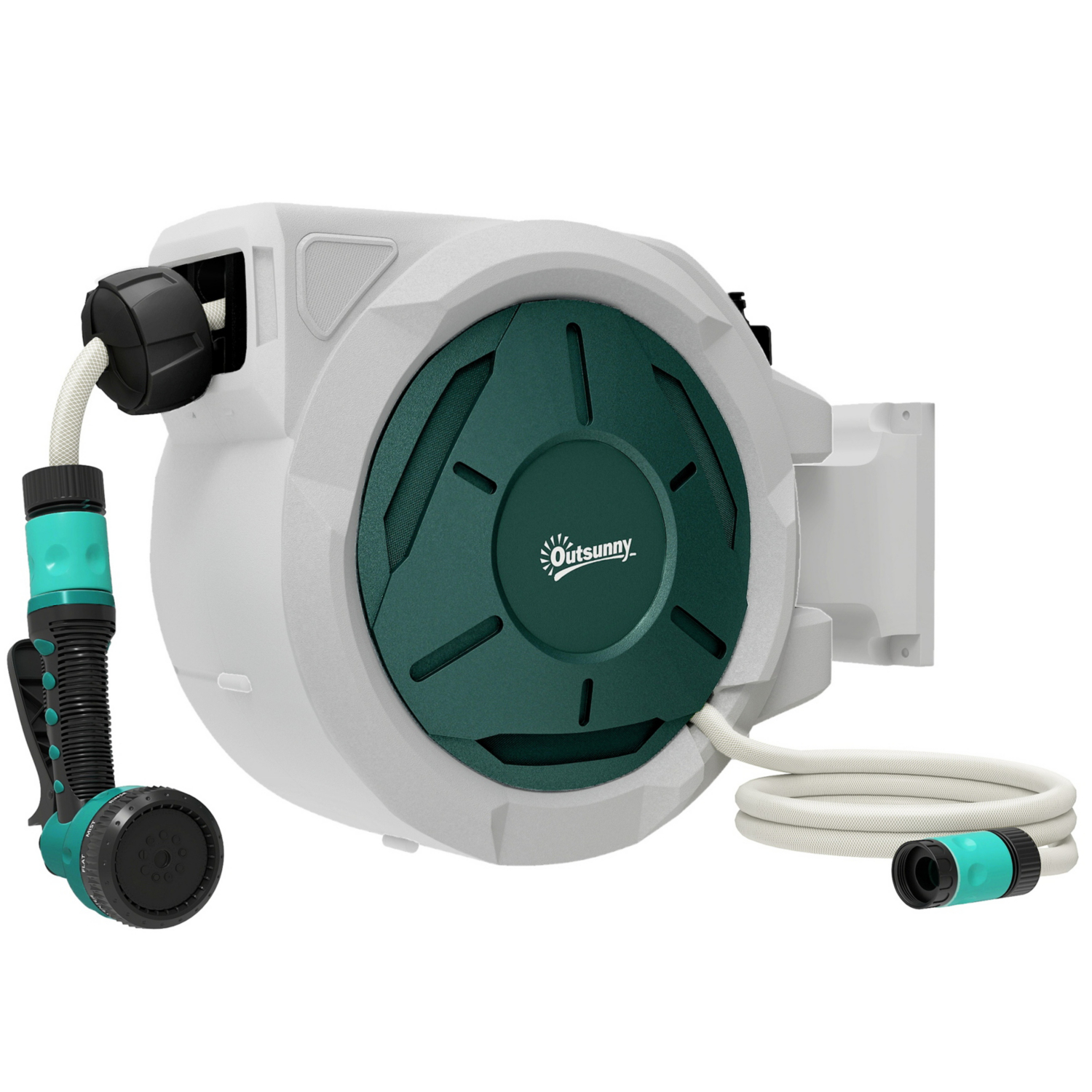 George Grey Outsunny 30M Retractable Wall Mounted Hose Reel
