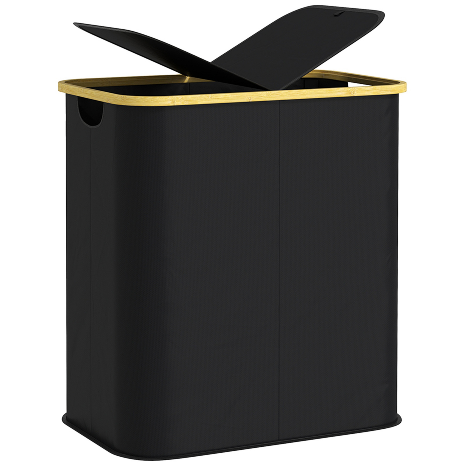 George Black Homcom 80L Collapsible Dual Section Laundry Hamper