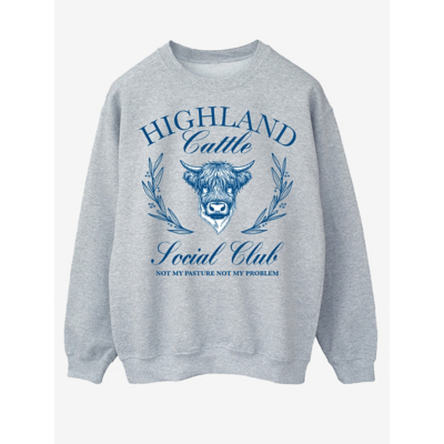 George NW2 Highland Cow Social Club Grey Sweatshirt