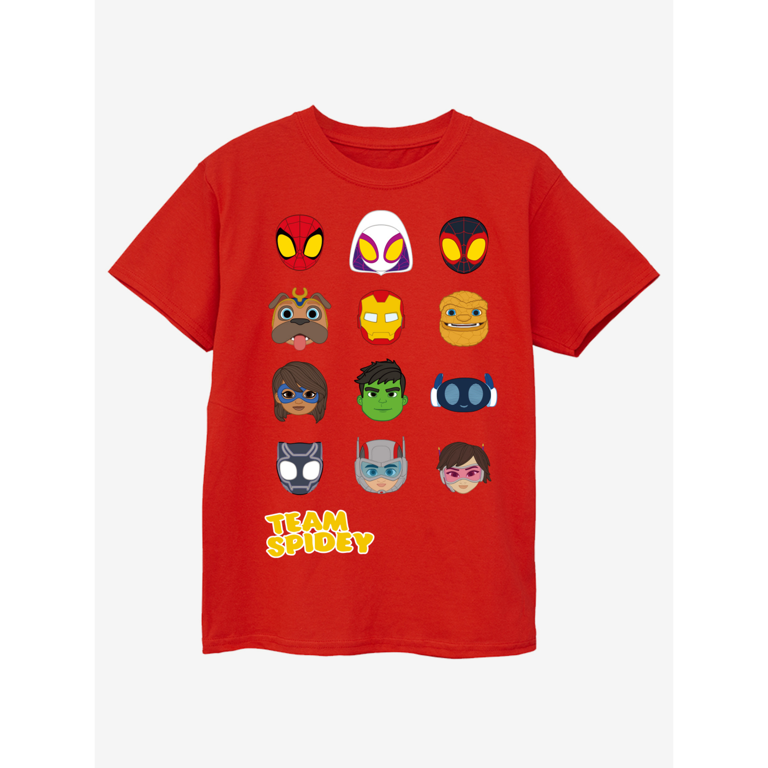 George Red Nw2 Spidey Team Faces Printed T-Shirt