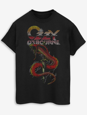 NW2 Ozzy Osbourne Snake Black Printed Music T-Shirt | Men | George