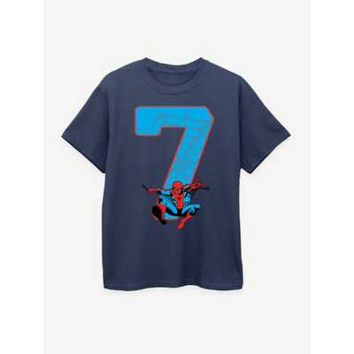 George NW2 Marvel Spider-Man 7th Birthday Navy Printed T-Shirt