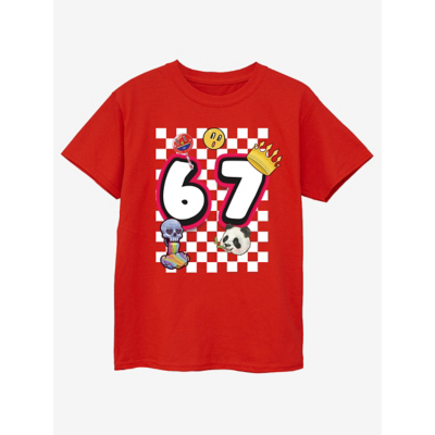 George Red NW2 67 Checks Printed T-Shirt