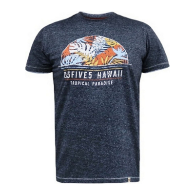 George D555 Duke Cobalt BlueUpton Leaf Print T-Shirt
