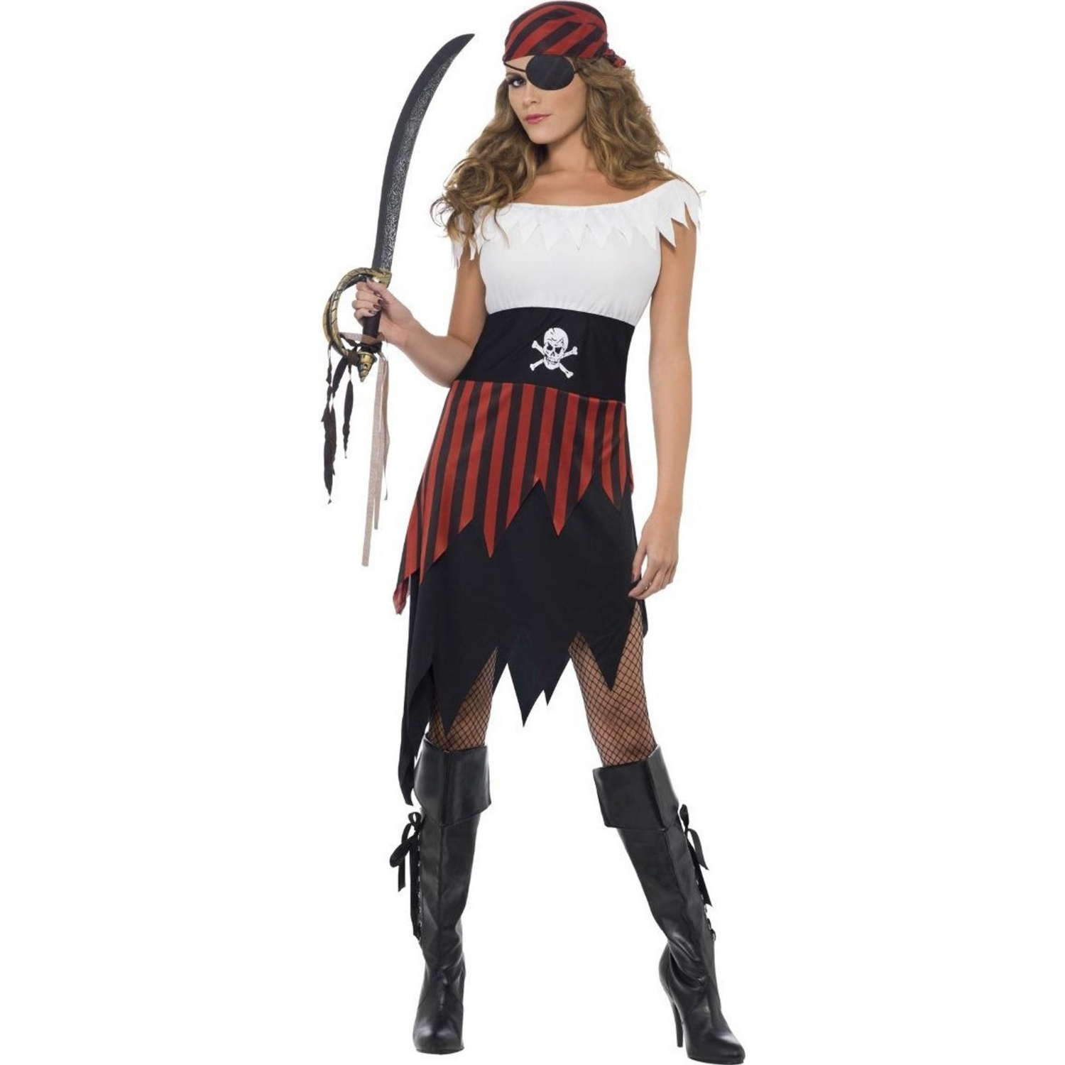Smiffys White,Black Adult Pirate Costume