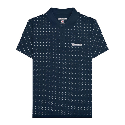 George Lambretta SS24 Polka Dot Polo Shirt - Navy
