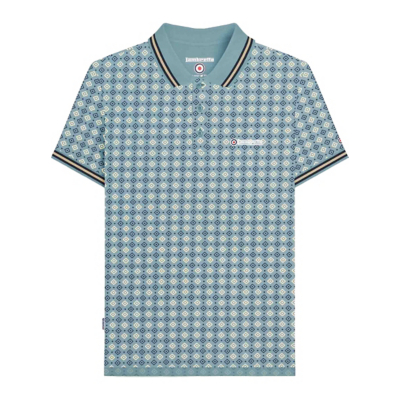 George Lambretta Blue SS25 Geometric Polo Shirt