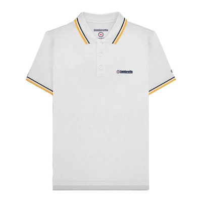 George Lambretta SS25 Twin Tip Polo Shirt - White/Black