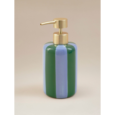 George Blue & Green Striped Soap Dispenser - Blue & Green
