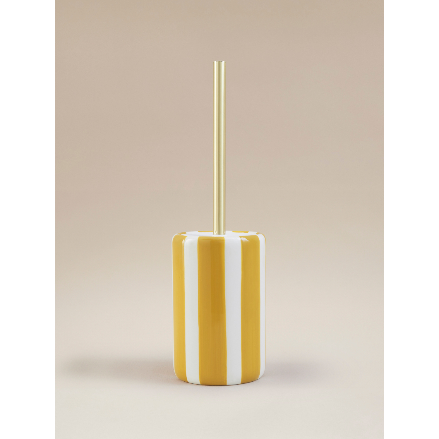 George Yellow & White Striped Toilet Brush