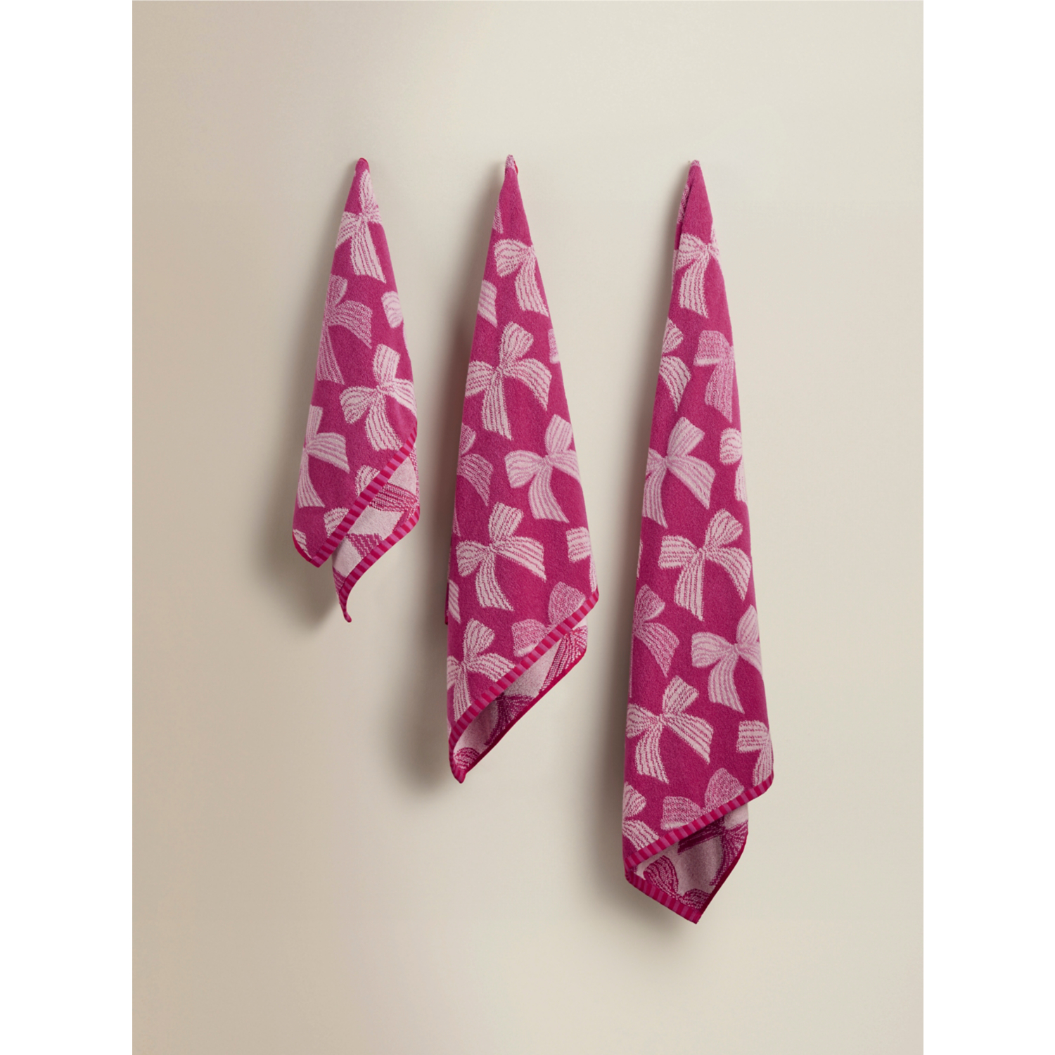 George Pink Bows Cotton Towel Range