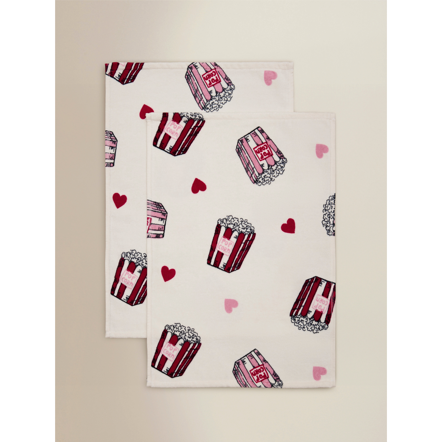 George Red & Pink Popcorn Guest Towel - Set Of 2