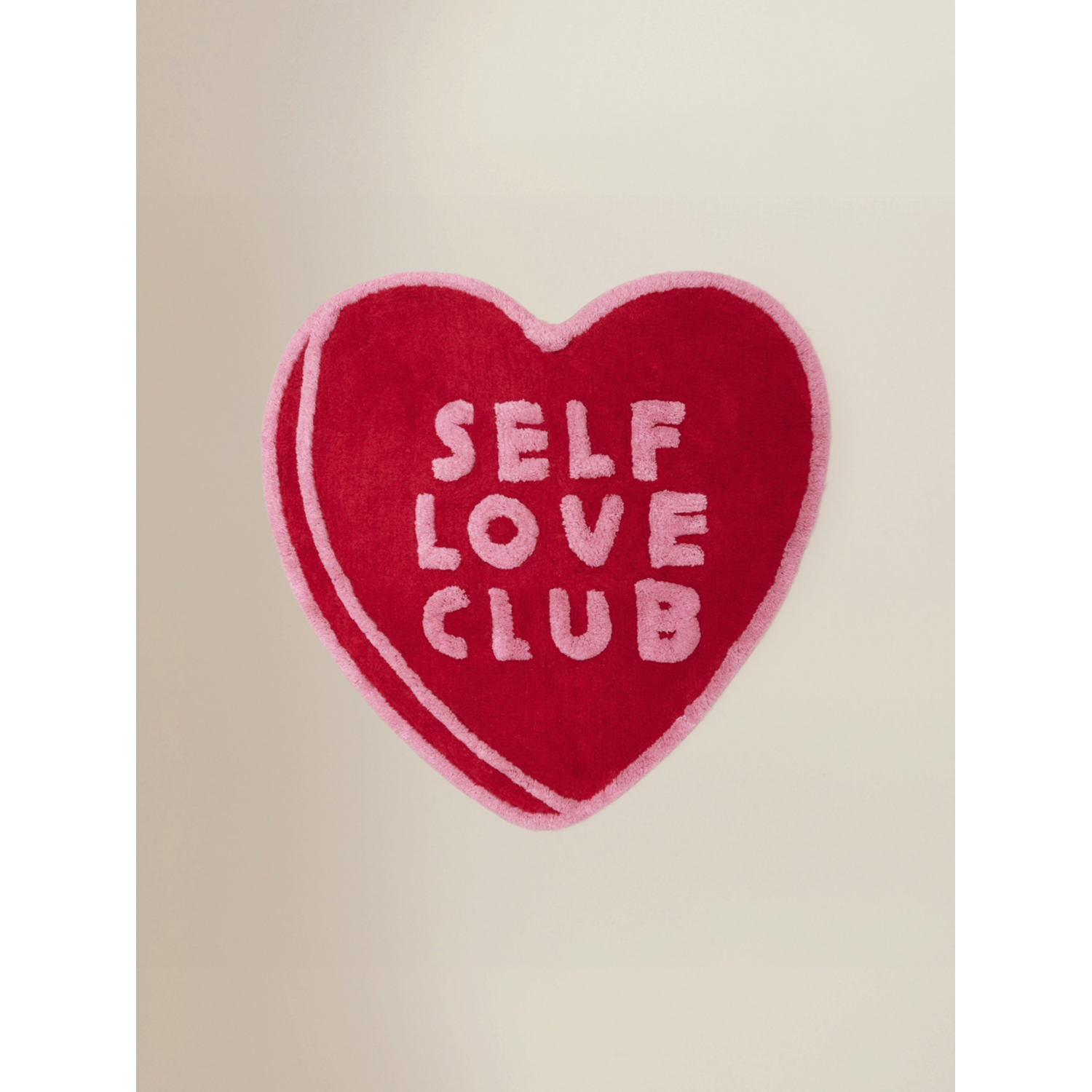 George Red & Pink Red Self Love Club Heart Cotton Bath Mat