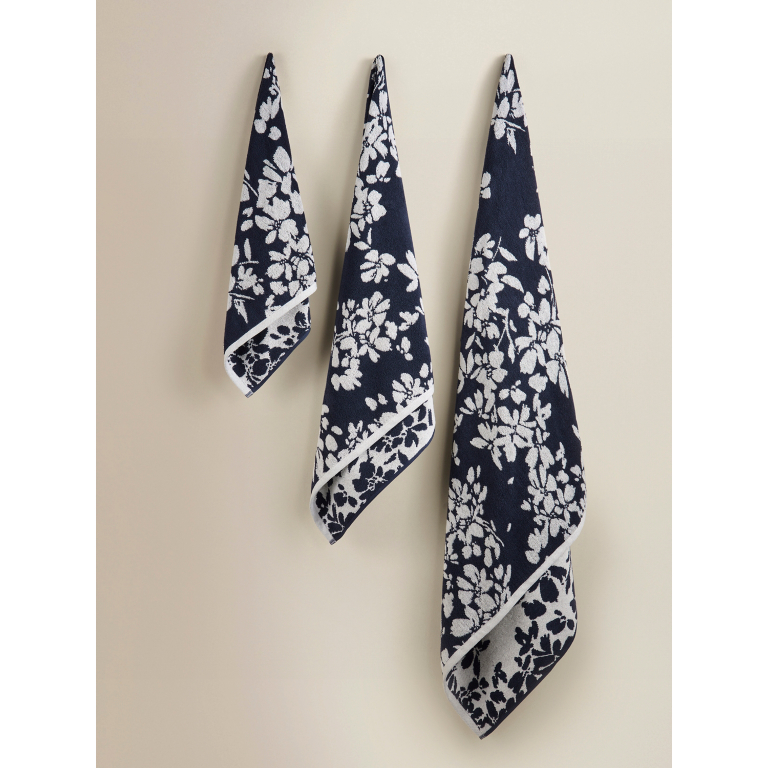 George Blue Dark Blossom Cotton Towel Range